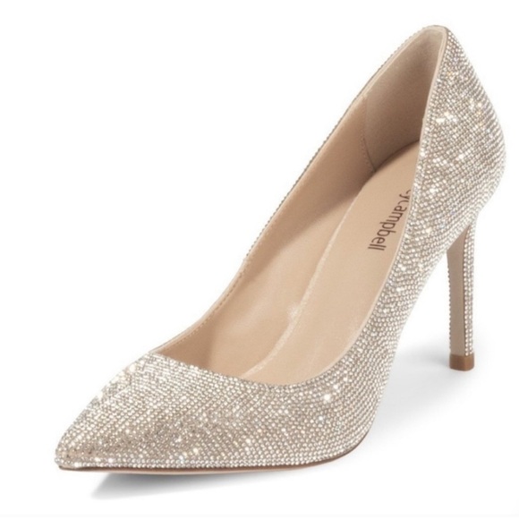 Jeffrey Campbell Pelara Rhinestone Pointed Pump slip on silver sparkle size 11 - Picture 1 of 10